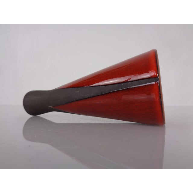 Red & Black Studio Ceramic Vase, Germany, 1960s For Sale - Image 9 of 14