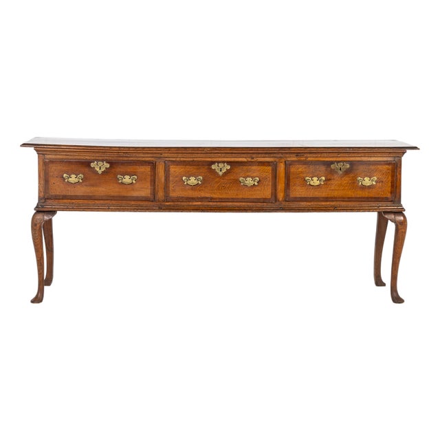18th Century George III English Oak Dresser Base For Sale