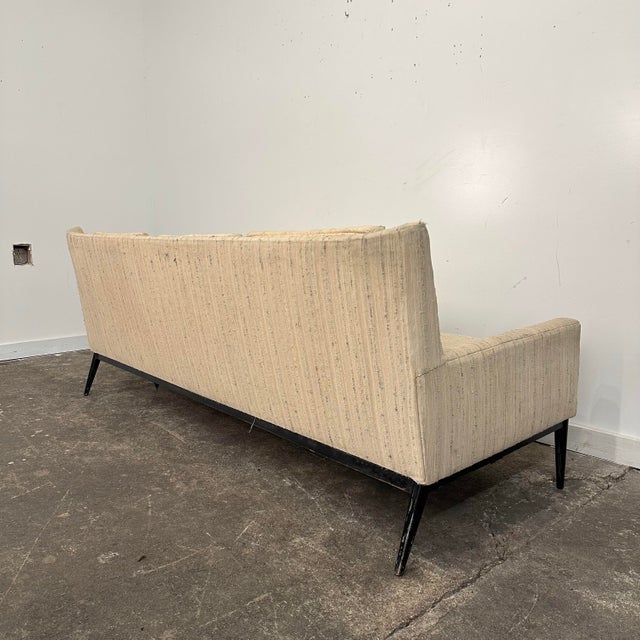 Wood Paul McCobb 1950s Mid-Century Modern Wingback Sofa For Sale - Image 7 of 12