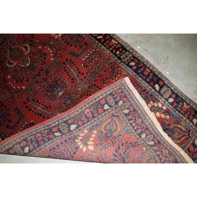 1920s Antique Handmade Persian Sarouk Rug For Sale In New York - Image 6 of 7