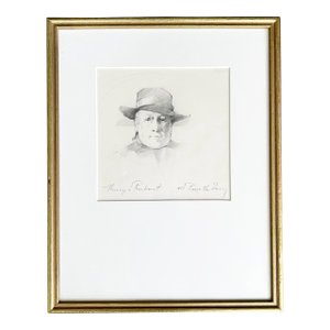 1977 Priscilla Treacy "Hommage À Rembrandt" Framed Original Pencil Portrait Study
