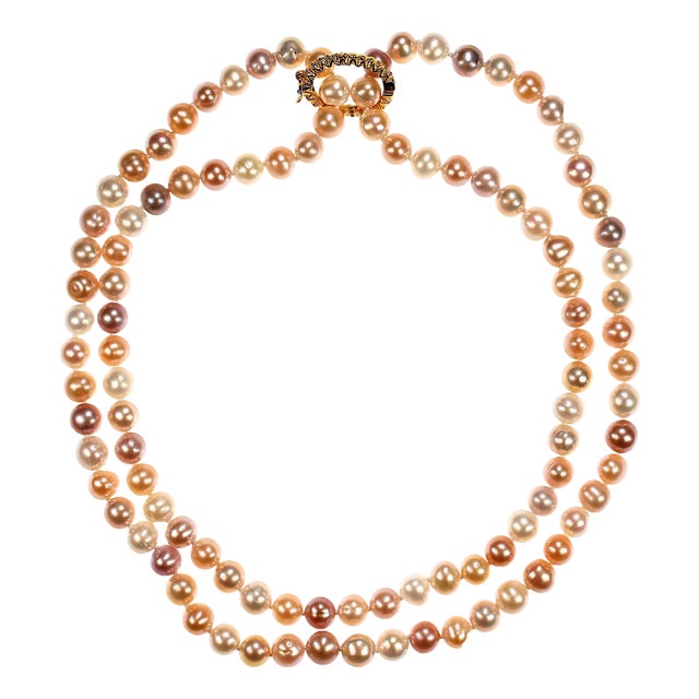 Ajd 37 Inch Multi Color Freshwater Pearl Necklace For Sale