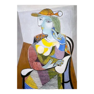 Pablo Picasso Cubist Offset Lithograph Print French Museum Poster " Portrait De Marie Therese " 1937