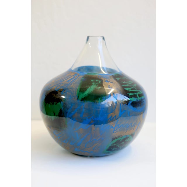 Late 20th Century Mouth Blown Studio Glass Vase “One Chance World” For Sale - Image 4 of 7