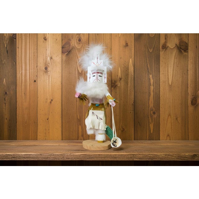 White Navajo Native American 15" White Cloud Kachina Doll Statue Signed Begay For Sale - Image 8 of 8