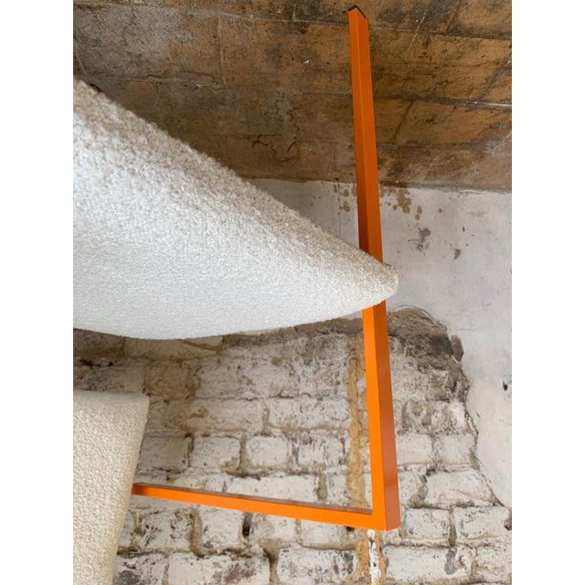 1980s Postmodern Orange Armchairs with Bouclé Upholstery, 1980s, Set of 2 For Sale - Image 5 of 15