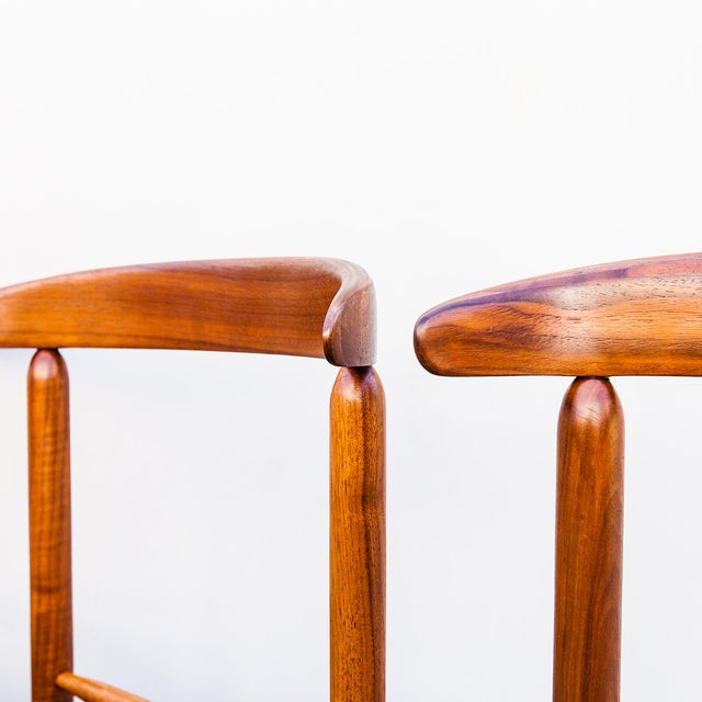 Glenn of California Restored 1950s Greta Grossman Walnut Dining Chairs by Glenn of California For Sale - Image 4 of 15