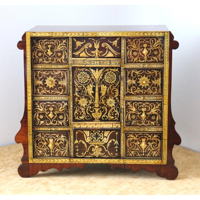 18th Century Baroque Inlaid Coin Cabinet For Sale - Image 12 of 18