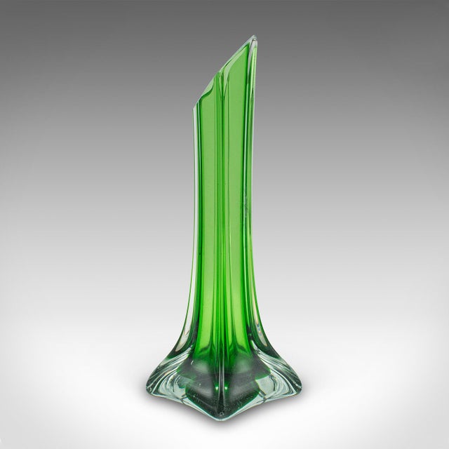 1960s Small Vintage Single Stem Vase, Scandinavian, Glass, Posy Sleeve, Mid Century For Sale - Image 5 of 9