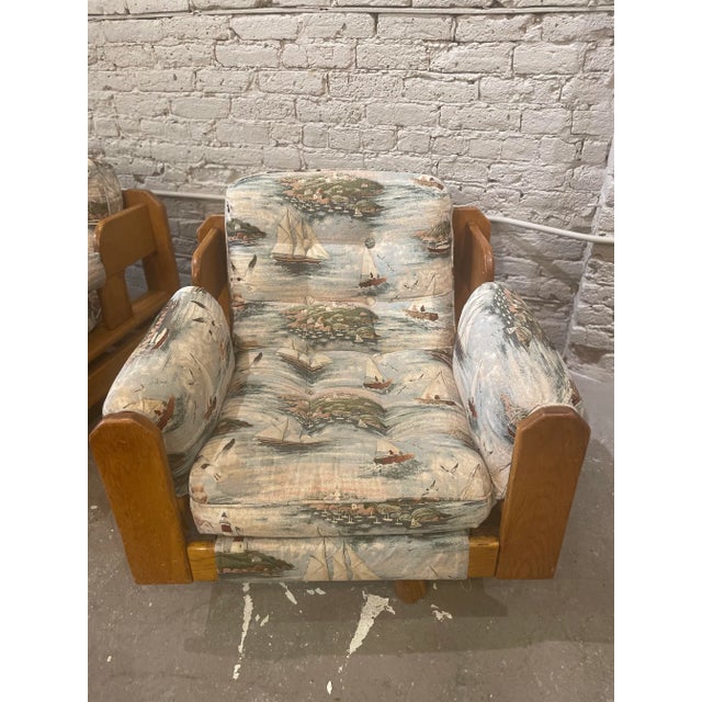 1980s 1980s Vintage Wood Rustic Swivel Chairs - a Pair For Sale - Image 5 of 12