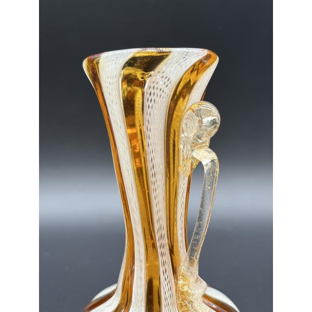 Antique Salviati Filigree Murano Glass Vases, Set of 2 For Sale - Image 4 of 13