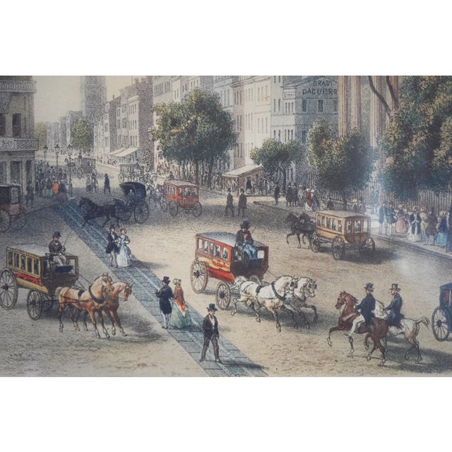 Colored Lithograph Engraving of Broadway n.y. For Sale - Image 4 of 13