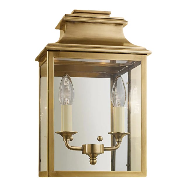 Antique Brass Wall Light For Sale