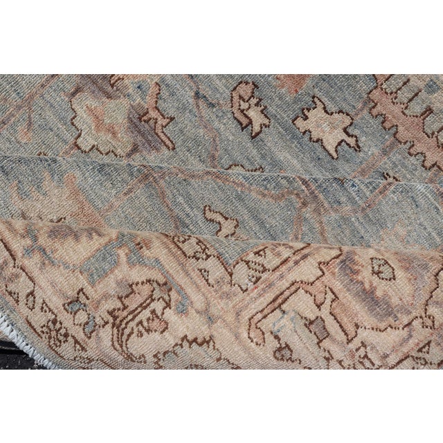 Afghanistan Tabriz Rug With Pale Blue Field and Soft Floral Design For Sale - Image 17 of 18