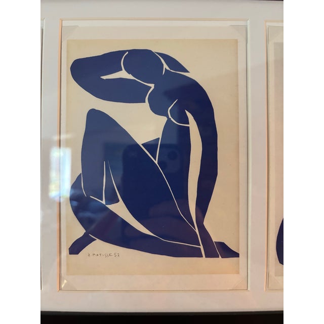 Henri Matisse Matisse Postcard Prints From the Blue Nudes Series Circa 1952 Framed Matted Signed in Plate For Sale - Image 4 of 10