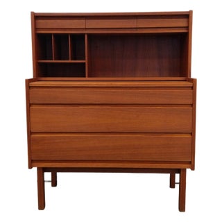 Vintage Danish Modern Teak Secretary Desk For Sale