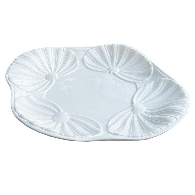 A gorgeous large Italian ceramic sea shell or clam motif serving platter in cream. This platter will be a great way to...