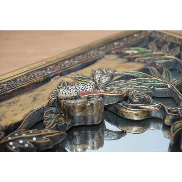 Full Length Birds of Paradise Mirror with Floral Details For Sale - Image 11 of 15