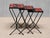 French Modern Nesting Tables with Red and Orange Ceramic Tile Tops, 1950s, Set of 3 For Sale - Image 4 of 15