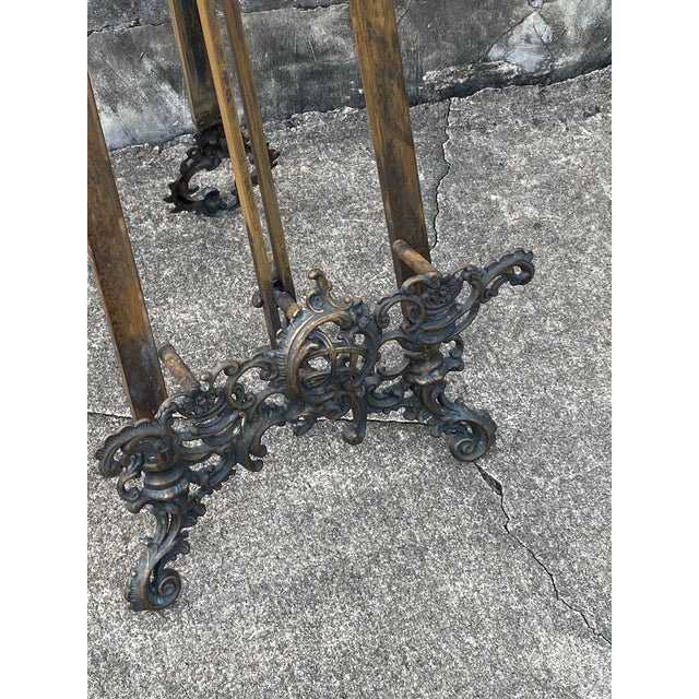 Art Nouveau Antique Decorative Picture Stand, English, Brass, Book Rest, Easel, Art Nouveau For Sale - Image 3 of 12