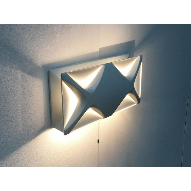 Mid-Century Space Age Cross Oyster Style Wall Lamp by Klaus Link for Heinz Neuhaus Leuchten, Germany, 1960s For Sale - Image 6 of 18