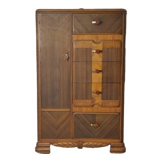 1930s Vintage Art Deco Waterfall Wardrobe For Sale