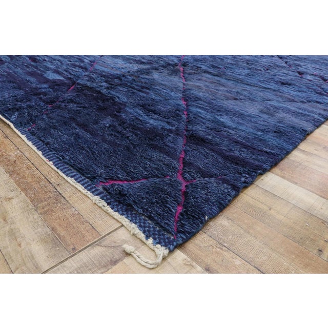 Blue Beni Mrirt Moroccan Rug - 09'01 X 11'09 For Sale In Dallas - Image 6 of 10