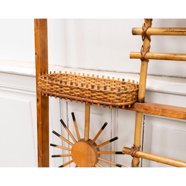 Vintage Rattan Screen with Sunburst, 1950s For Sale - Image 11 of 13