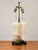 1965-1975 Vintage Carved/Pierced alabaster lamp with a black sculptural base and brass-tone twin-socked hardware. This is...