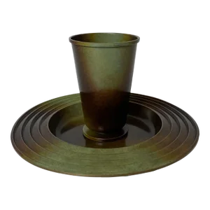 1930s Bronze Plate and Vase by Ystad Brons