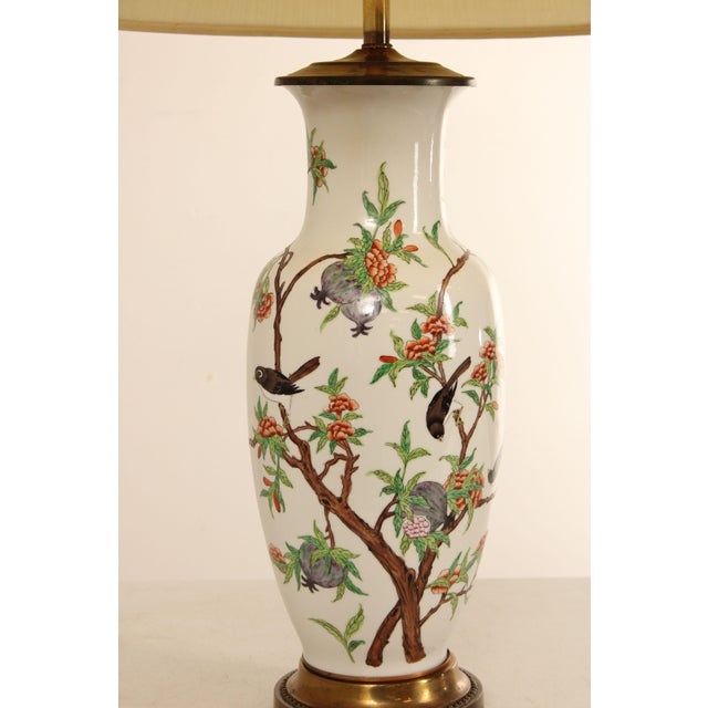 Japanese Pair of Hand Painted Porcelain Table Lamps For Sale - Image 9 of 12
