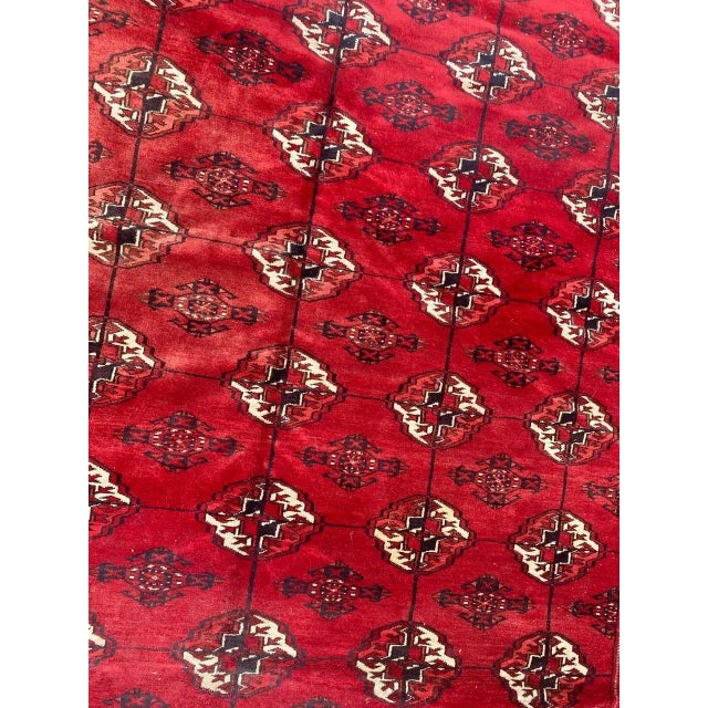 Large Mid Century Turkmen Bokhara Rug For Sale - Image 9 of 18