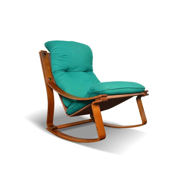 1970s Norwegian Modern Bentwood Rocking Chair For Sale - Image 10 of 10