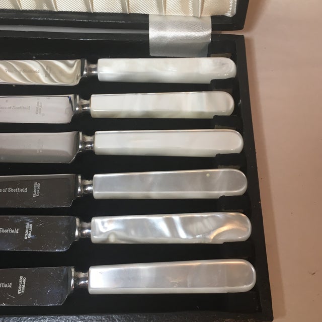 Viners Of Sheffield Mother Of Pearl Knives Set Of 6 Chairish