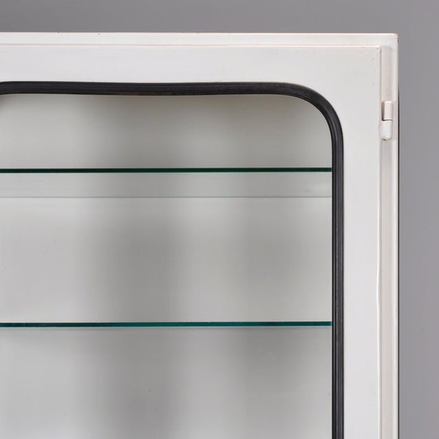 Black Vintage Glass and Iron Medical Cabinet, 1970s For Sale - Image 8 of 10