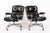 Mid-Century Modern Pair Eames Herman Miller Time Life Black Leather Office Chairs 1980s For Sale - Image 3 of 17