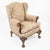 Taupe Late 20th Century George II Style Walnut Wing Armchair by Mike Bell For Sale - Image 8 of 18