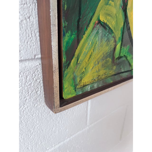 Vintage Abstract Oil on Canvas Painting by Mexican Artist Alejandro Prieto For Sale - Image 10 of 10