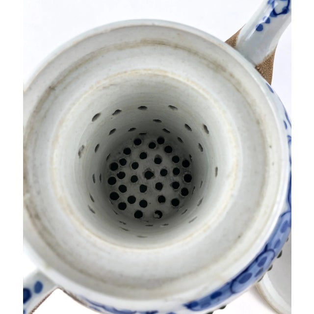 1930s Antique Porcelain Teapot With Strainer and Lid For Sale - Image 5 of 13