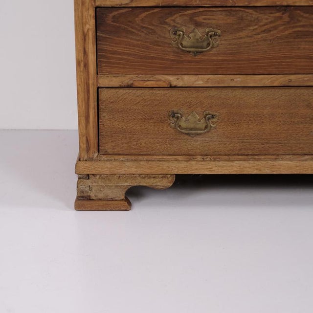 Late 19th Century Antique Oak Secretary Desk with Glazed Display Cabinet and Brass Fittings, 1880 For Sale - Image 5 of 17