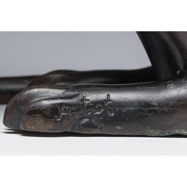 Vintage French Bronze Cats, 1970, Set of 2 For Sale - Image 4 of 12