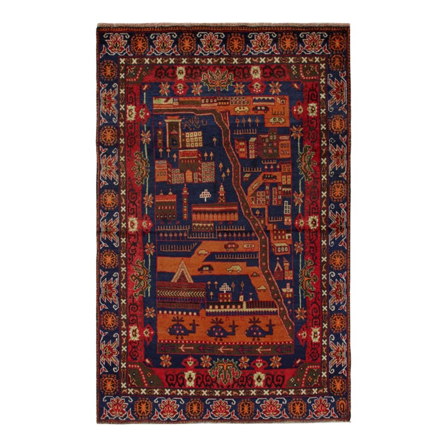 Rug & Kilim’s Baluch Tribal Rug With Colorful Geometric Pictorials For Sale