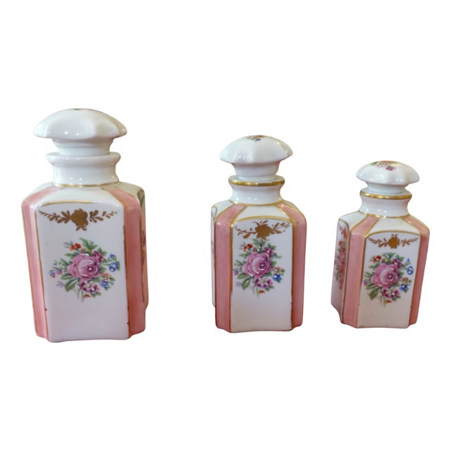 Vintage Porcelain Perfume Bottles from Limoges, Set of 3 For Sale