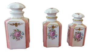 Vintage Porcelain Perfume Bottles from Limoges, Set of 3