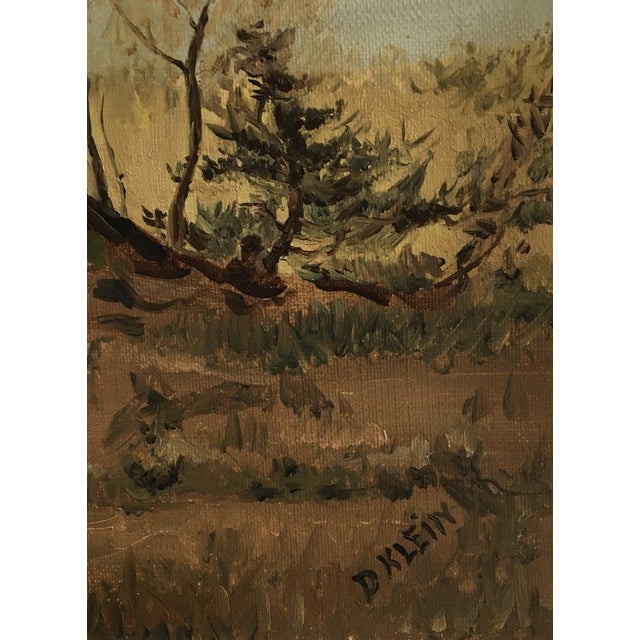 Rustic Daniel Klein, Arbre en automne avec vue sur le lac, Oil on Canvas For Sale - Image 3 of 7