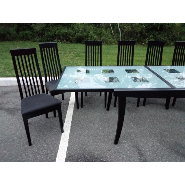 Calligaris Italian Designer Dining Table With 8 Chairs on Sale Now $2195 Bon Ton 95" Dining Table Eight Chairs For Sale In New York - Image 6 of 11