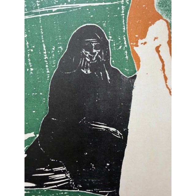 Printmaking Materials Edvard Munch (1863–1944), Two Women on the Shore” Exhibition Poster (1969, Lacma),mourlot Studio Lithograph, Printed in France For Sale - Image 7 of 11