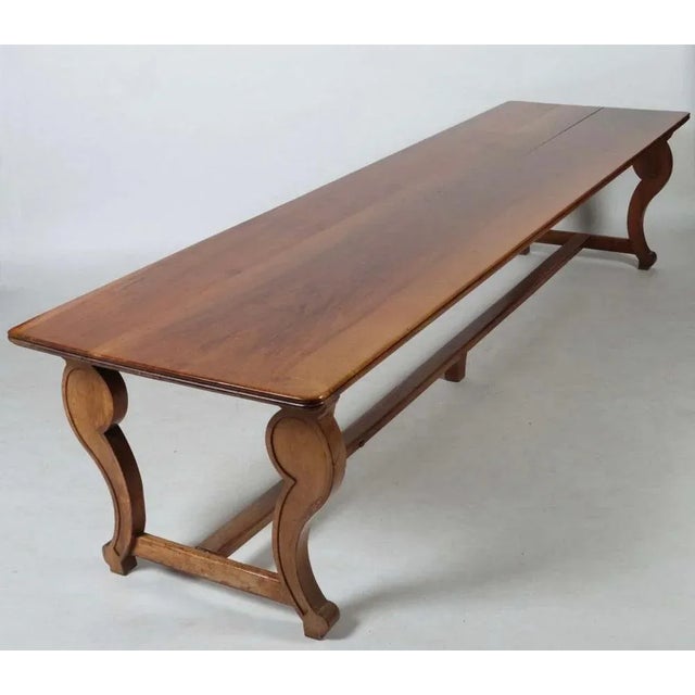 Brown Antique French Monastery Dining Table in Nutwood, 19th Century For Sale - Image 8 of 8