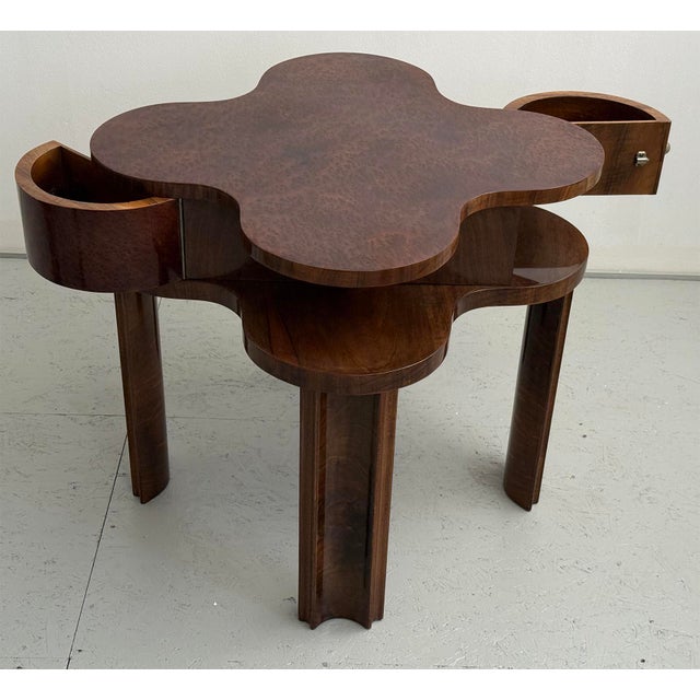 Brown Art-Deco Walnut Coffee Table with Drawers, 1930s For Sale - Image 8 of 11