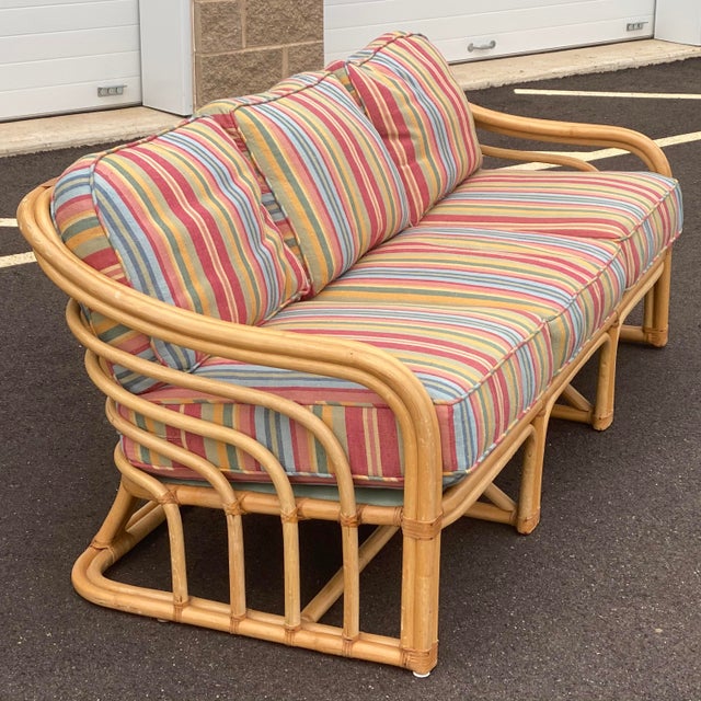 Brown Jordan Striped Sofa Chairish